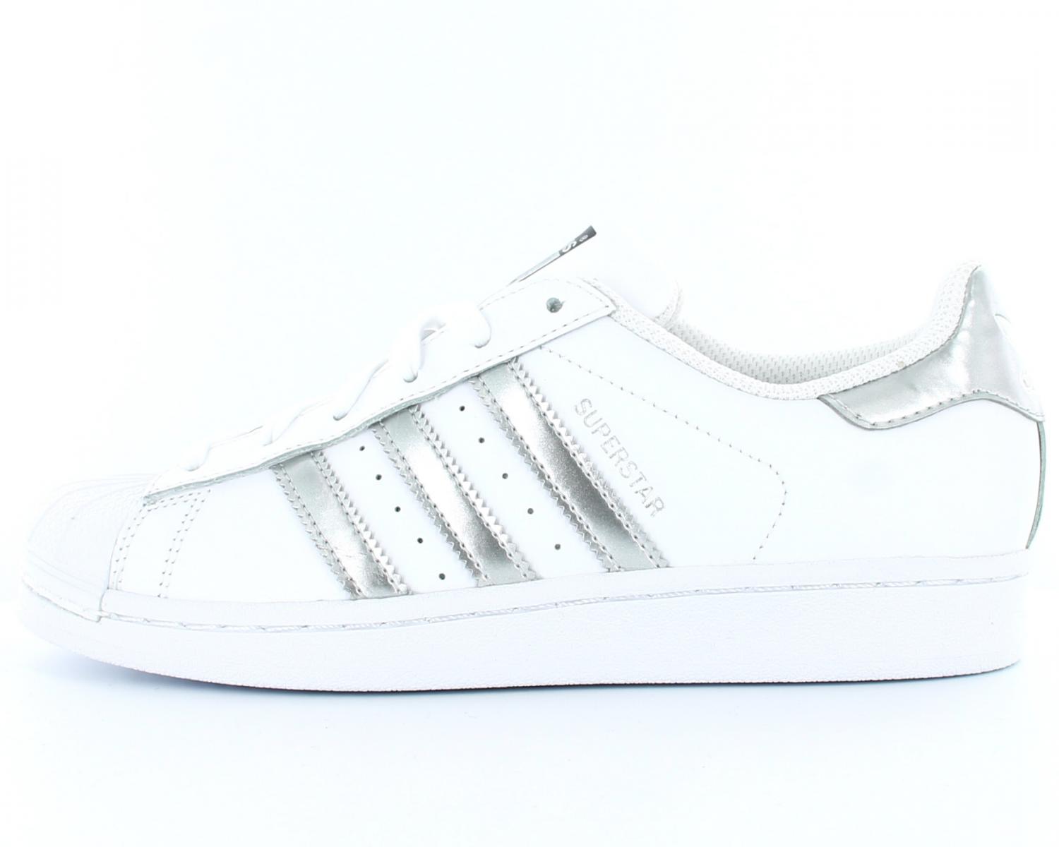 adidas superstar femme blanche et grise